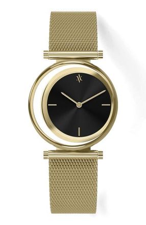 Vanna Eclipse Watch in Black Sunray-Gold at Nordstrom