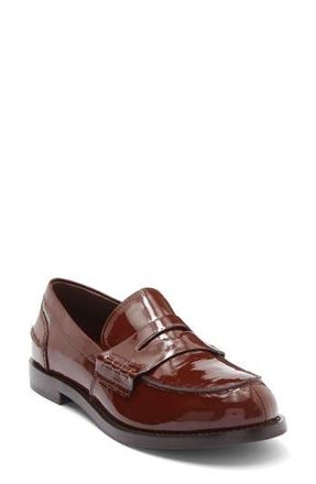 Jeffrey Campbell Books Penny Loafer in Brown Crinkle Patent at Nordstrom Rack, Size 6.5
