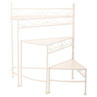 Wanderlust Deco Wanderlust Deco - Soporte 3 Baldas Para Macetas De Forja Blanco 55x30x61