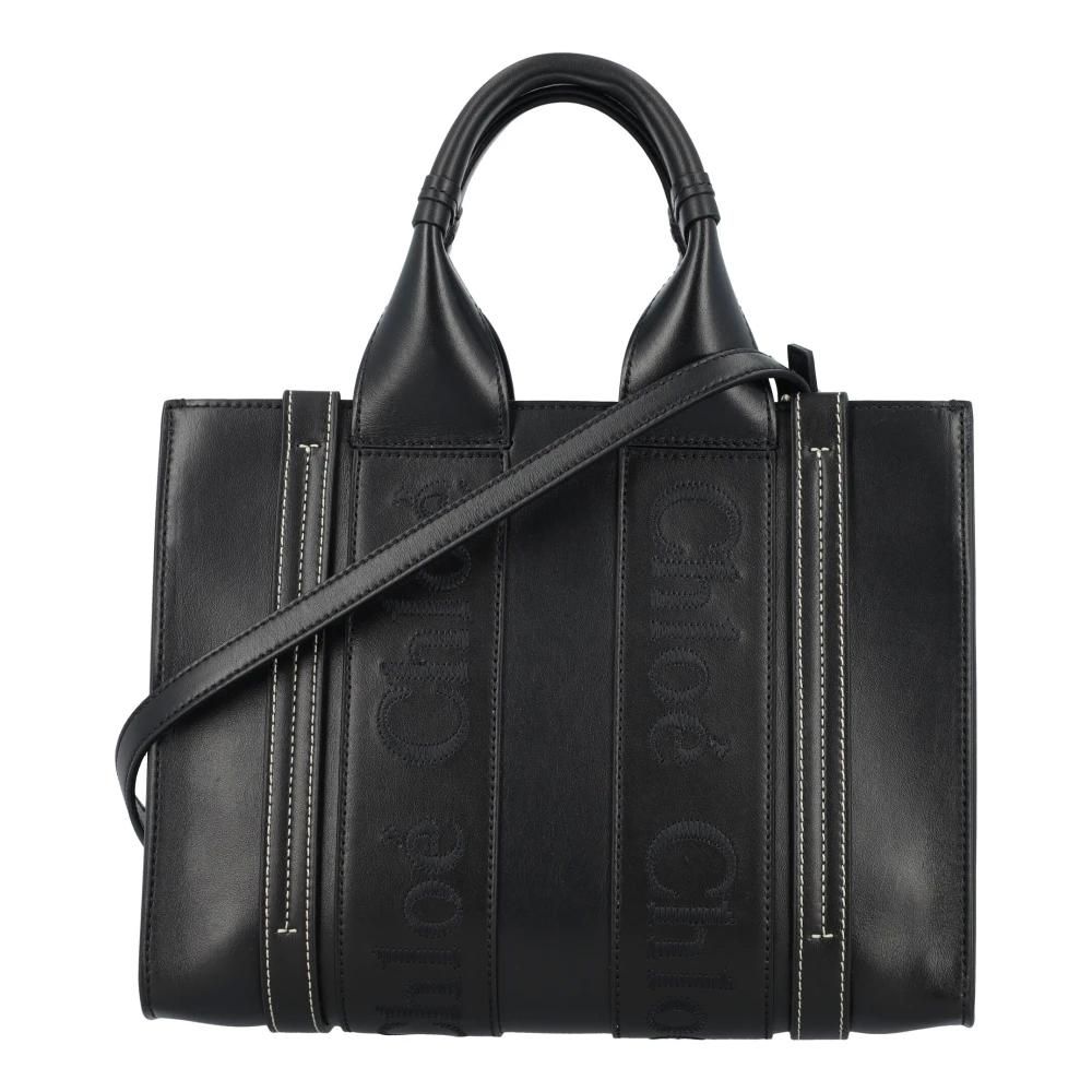 Chloé Femme, Sacs, Noir, Taille: ONE Size Sac cabas Woody petit