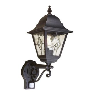 Netlighting Norfolk 1 Light Outdoor Motion Sensor Lantern Light Black IP43 E27