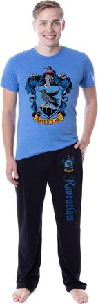 Intimo Harry Potter Mens Hogwarts All Houses Wizarding World Sleep Pajama Set, Ravenclaw, L