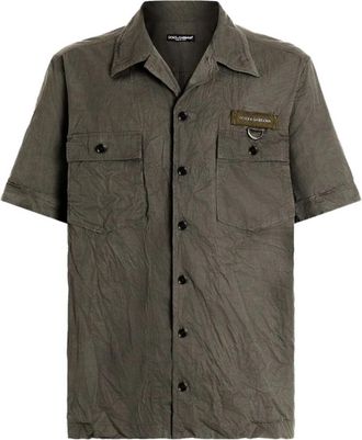 Dolce & Gabbana Shirts - Heren - Korte mouwen Overhemden - Grijs - XL - Overhemden