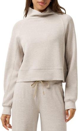 Travis Mathew Skyloft Soft Funnel Neck Sweatshirt in Heather Savannah Tan at Nordstrom Rack, Size X-Large