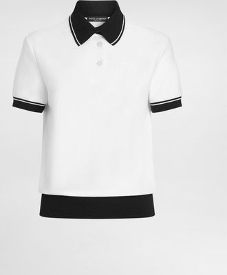 Dolce & Gabbana Piqu&eacute; Polo Shirt With Embroidery - Woman T-shirts And Sweatshirts White 38