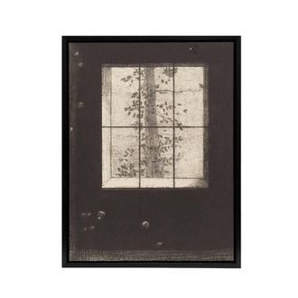 Artery8 Le Jour Day Window View Redon Vintage Black Framed Canvas Wall Art in Grey | Size: W24 x H32