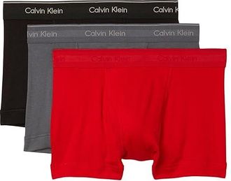 Calvin Klein Underwear Cotton Classics 3-Pack Trunk Mens Underwear Turbulence/Adrenaline Rush/Black : MD