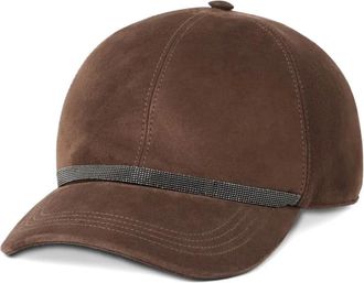 Brunello Cucinelli Cappello da baseball con decorazione Monili - Marrone