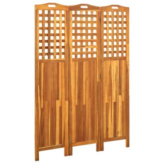 vidaXL Biombo De 3 Paneles Madera Maciza De Acacia 121x2x170 Cm Vidaxl