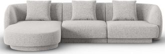 BLOOMINGLOFT 4-Sitzer Design Ecksofa Tulum mit Eckteil links, mit Chenille-Bezug