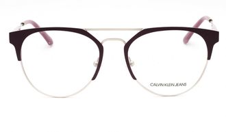 Calvin Klein Jeans CKJ18103 Round Metal-Frame Eyeglasses - Burgundy