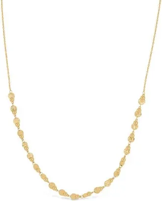 Bony Levy 14K Gold Textured Disc Bead Chain Necklace in 14K Yellow Gold at Nordstrom, Size 18