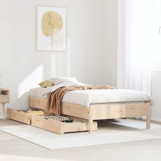 Berkfield Home Bed Frame without Mattress 75x190 cm Small Single Solid Wood Pine in Brown