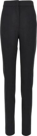 Max Mara Broeken, Dames, Zwart, M, Gecropt broek met persvouw