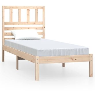Berkfield Home Bed Frame 75x190 cm Small Single Solid Wood Pine in Light Tan