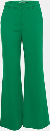 Alice & Olivia Alice + Olivia Green Crepe Wide Leg Trousers