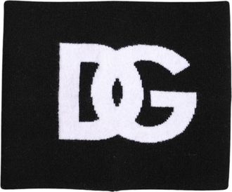 Dolce & Gabbana Logo Print Gebreide Nekwarmer - unisex - Wintersjaals - Zwart - ONE Size - Wol - Accessoires