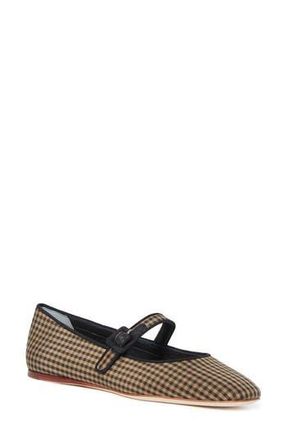 Loeffler Randall Ginger Woven Raffia Mary Jane Flat in Black/Brown/Black at Nordstrom Rack, Size 5