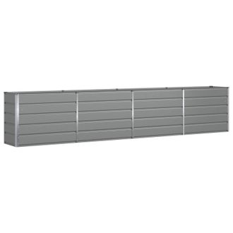 vidaXL Jardinera Gris Claro 385 X 50 X 75 Cm Acero Galvanizado Vidaxl