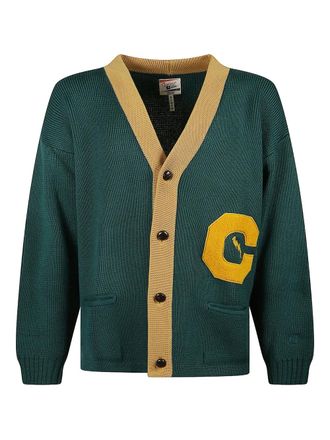 Champion appliqu&eacute; cardigan - men - Merino/Acrylic - L - Green