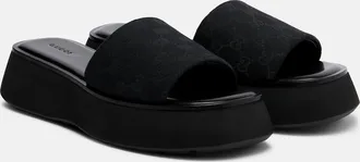 Gucci GG canvas platform slides
