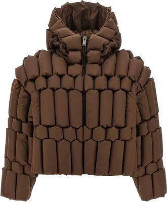 RAXXY 3D Down-Filled Puffer Jacket - Dames - Gewatteerde jassen - Bruin - S - Nylon - Jassen