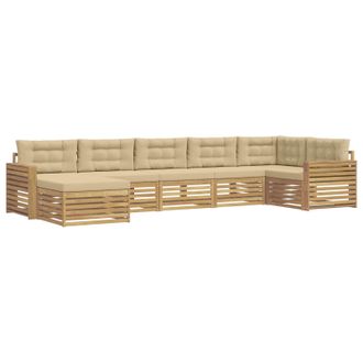 vidaXL Conjunto De Sof&aacute;s De Exterior 7 Uds. Y Beige Vidaxl