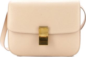 Celine Classic Box Bag Grainy Leather Medium crossbody bag - Beige