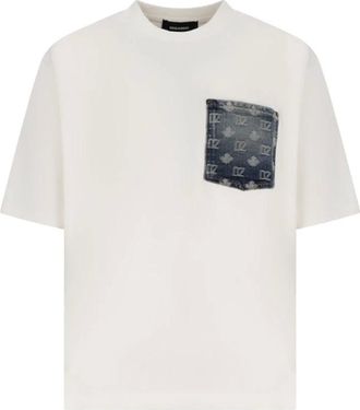 Dsquared2 T-Shirt Monogram Loose Fit - - Tops - Uomo - Bianco - M