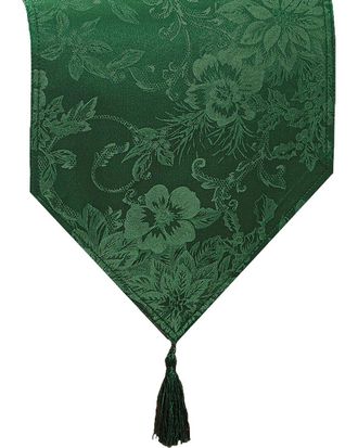 Elrene Poinsettia Elegance Jacquard Holiday Table Runner