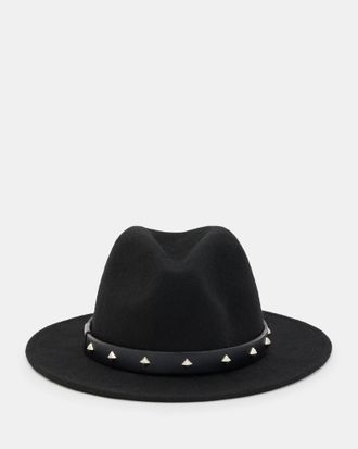AllSaints Maxie Studded Fedora Hat