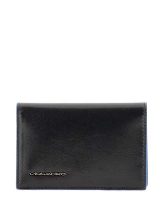 Piquadro logo-plaque leather wallet - Black