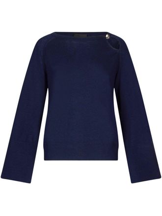 Liu Jo cut-out sweater - women - Cashmere/Virgin Wool - M - Blue