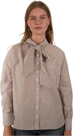 Jcsophie Overhemden, Dames, Veelkleurig, XL, Katoen, Gestrikte blouse met strikdetail