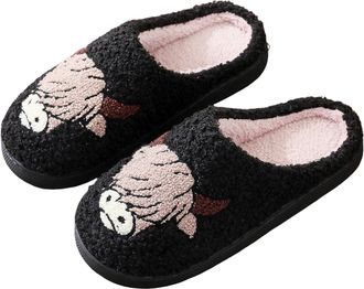 Generic Womens Mens Slippers Comfy Winter Warm Shearling Lightweight Breathable Memory Foam Anti-Slip House Shoes Cute Cartoon Mushroom Cow Cat Shark Dog Dach