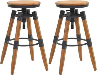 vidaXL Vidaxl - Taburetes De Cocina 2 Unidades Madera Maciza De Abeto