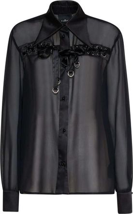 John Richmond Shirt met Metallic Details - Dames - Overhemden - Zwart - M - Overhemden