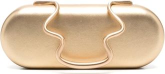Cult Gaia Ilaria Metallic-finish Wave-handle Clutch Bag
