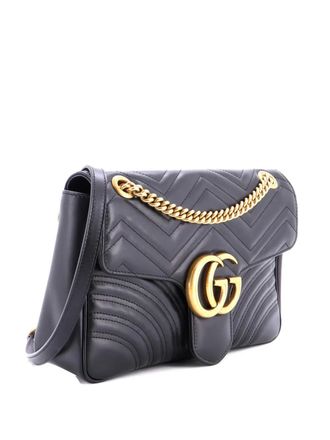 Gucci GG Marmont Flap Bag Matelasse Leather Medium shoulder bag - Zwart