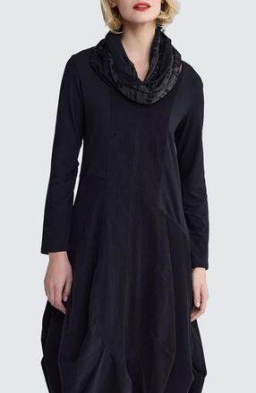 Luukaa D'Celli Lily Printed Jersey Collar Scarf in Ink Black at Nordstrom
