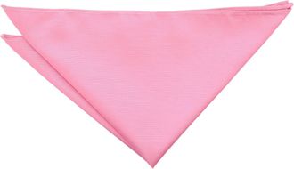 DQT Plain Twill Wedding Pocket Square Handkerchief - Watermelon Pink