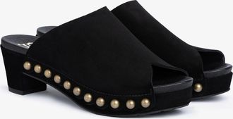 Pedro Garcia Clog in black suede with metallics studs | Nain | Fall Winter 26 |