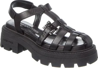Sergio Rossi Twenty Buckle Leather Sandal
