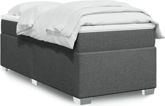 vidaXL Cama Box Spring Con Colch&oacute;n Tela Gris Oscuro 90x190 Cm Vidaxl