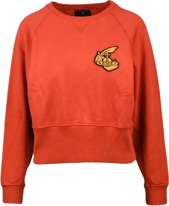 Vivienne Westwood Cropped Crewneck Sweatshirt With Raglan Sleeves And Iconic Emblem