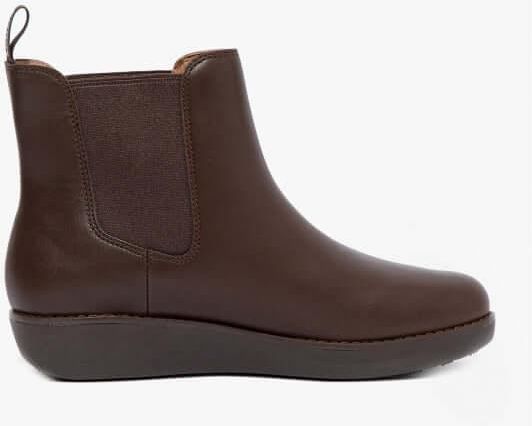 Fitflop SUMI Womens Leather Chelsea Boots Chocolate Brown - Size UK 3