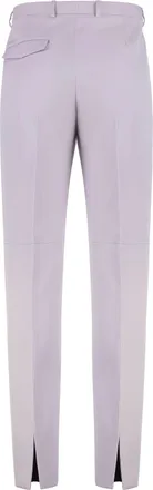Gucci Mens Wool Gabardine Trousers With Back Split Lilac Chinos