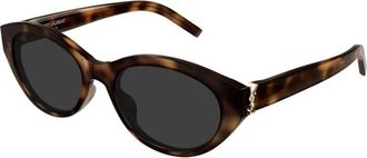 Saint Laurent Afgeronde cat-eye zonnebril - Dames - Zonnebrillen - Bruin - 54 MM - Nylon - Accessoires
