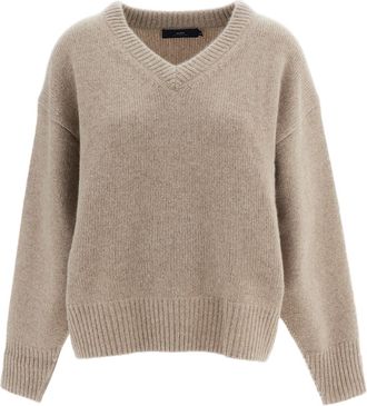 arch4 Beige Estelle Chunky-Knit V-Neck Cashmere Sweater