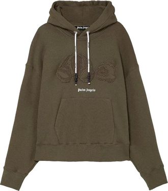 Palm Angels SS21 Gd Bear Hoodie Military PMBB058S21FLE0055601